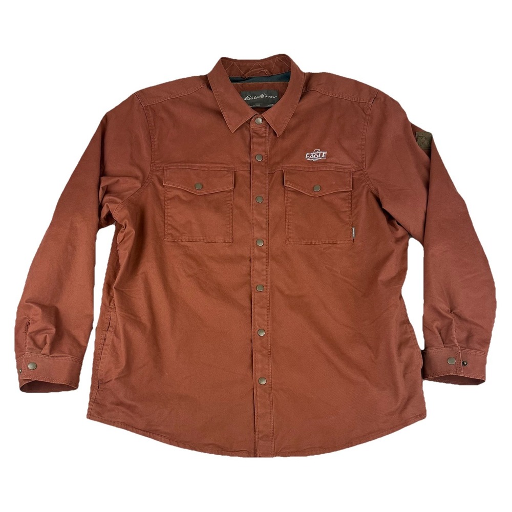 Eddie Bauer Shirt Jacket  XXL‎ Outdoor Snap Fleece Lined Shacket NWOT Co. Logo